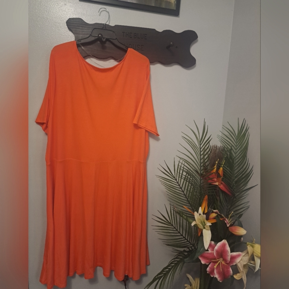 Ava & Viv Orange Midi Dress
